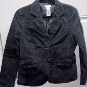 Style & Co genuine suede blazer jacket in black large box Ao